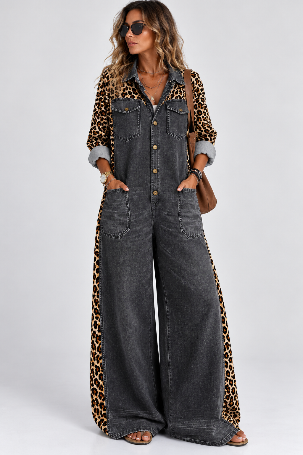 Alessia | Mono Denim Leopard